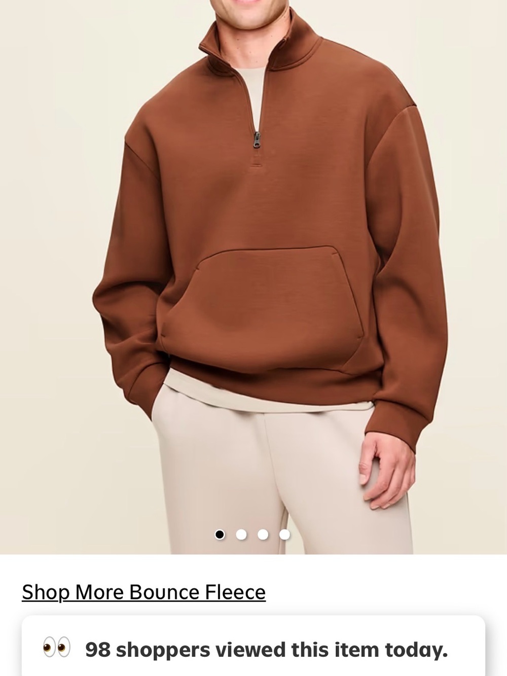 Old Navy Men's Chestnut Brown Quarter-Zip Pullover